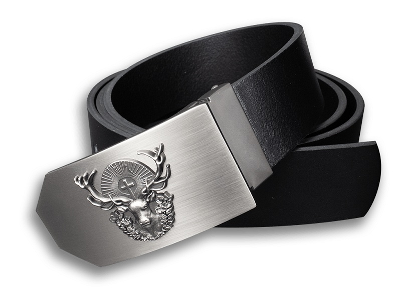 DarKing - Leather belt Hunters 40mm black-bevel, 140