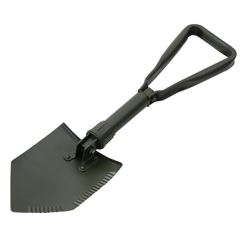 PETREQ 3-piece foldable NATO shovel with case - olive green