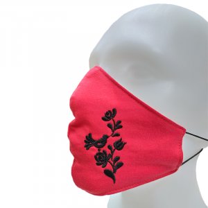 Red embroidered drape - kalocsai pattern