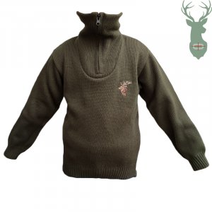 Children's sweater with high zipper - deer