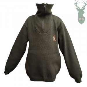 Children's sweater with high zipper - deer