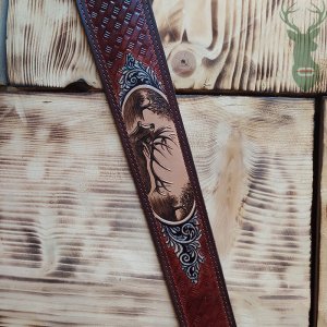 Leather belt for rifle - Deer II