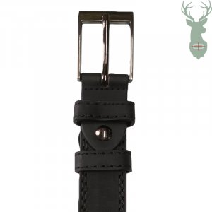 Leather belt BLACK - narrow