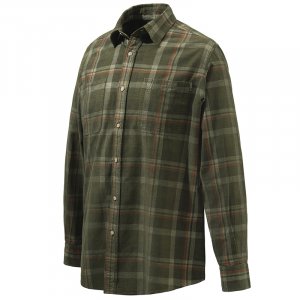 Manchester Corduroy Shirt - Green &amp; Orange Check