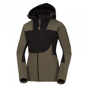 ZARA women's softshell jacket black - dark green