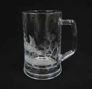 Glass cut glass Pheasant pattern