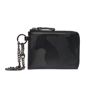 Zipped Pouch Wallet with chain - black