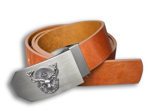 DarKing - Leather belt Hunters 40mm brown-bevel, 130