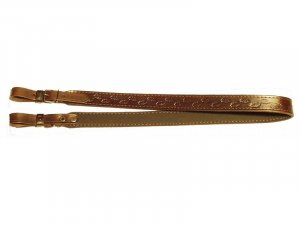 Leather gun belt lined with non-slip rubber brown