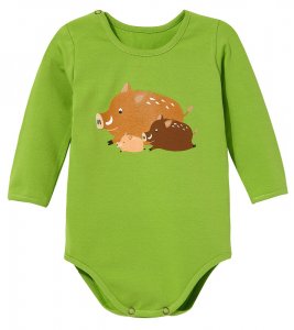 WADERA - Children's long sleeve bodysuit - Wild boar - Green