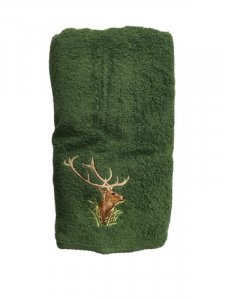 Towel green with pattern - Deer