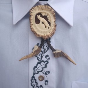 Hunting tie Bolo- Fox - handmade