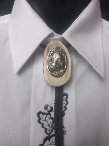 Hunting tie Bolo - Wild boar chrome I