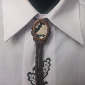 Hunting tie Bolo - Wild boar I - handmade