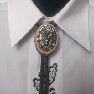 Hunting tie Bolo - Hubertus chrome I