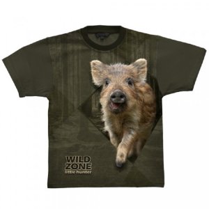 Wild Zone - T-shirt with wild boar pattern green