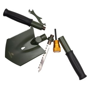 PETREQ Survival II 7in1 shovel - olive green