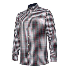 Ellis LS Shirt - White &amp; Bordeaux Check