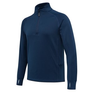 Stretch Tech Half Zip Fleece Sweatshirt - Blue Total Eclipse