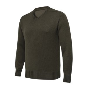Kent V-Neck Tech Sweater - Moss&amp;brownbark
