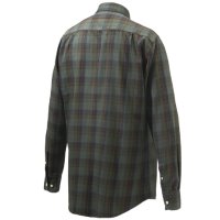 Wood Button Down Shirt - Green &amp; Red Overd. Moss