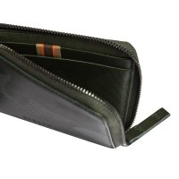 Zipped Pouch Wallet with chain - green