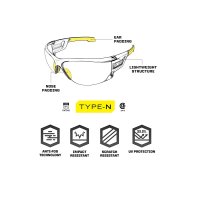 Mechanix Tactical shooting glasses Type-N - Clear Frame