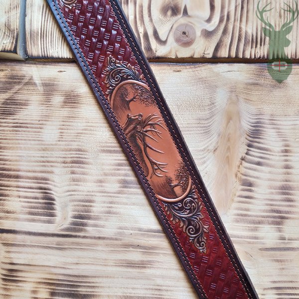 Leather belt for rifle - Deer
