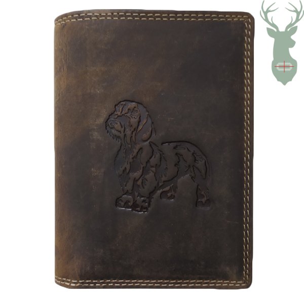 Giorgio Carelli leather document case - Dachshund