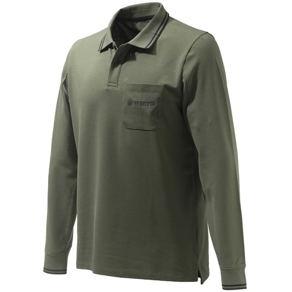Airmesh polo shirt LS - Green