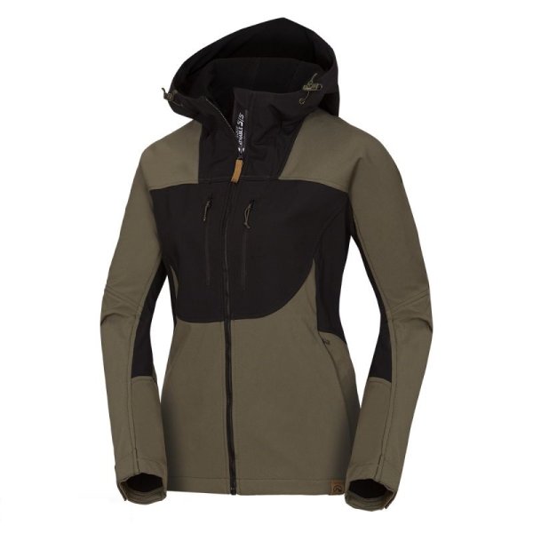 ZARA women's softshell jacket black - dark green