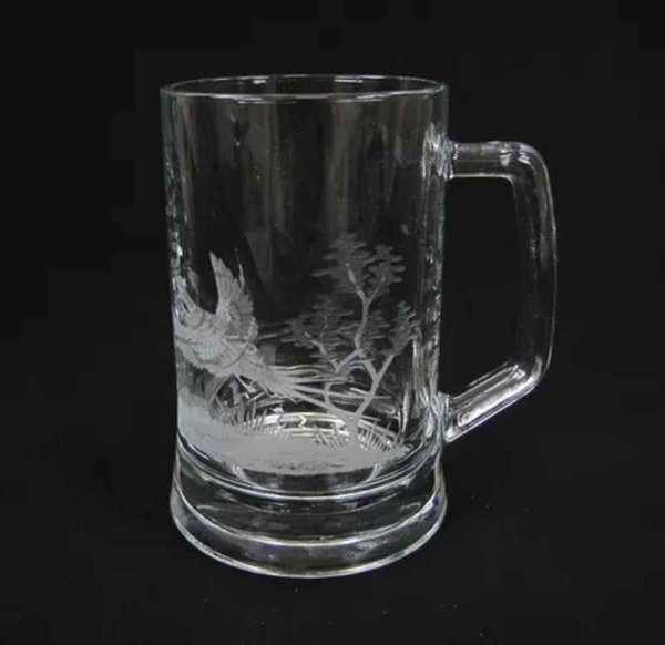 Glass cut glass Pheasant pattern