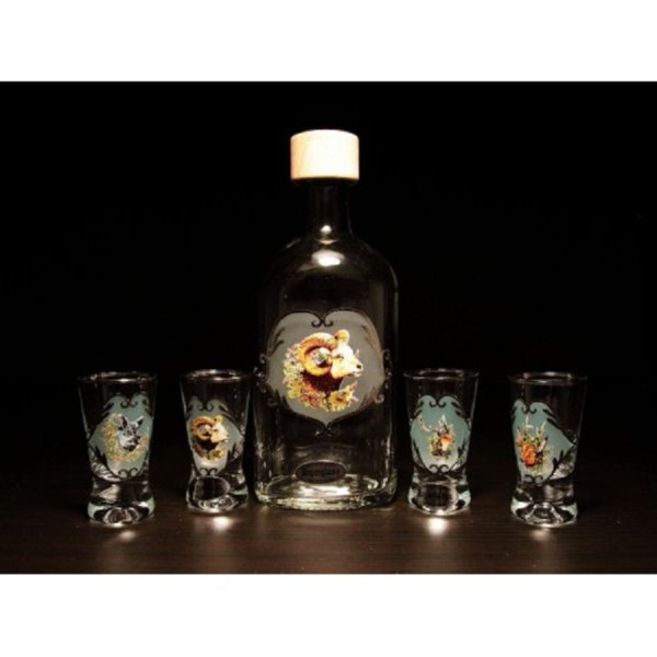 Jagerglass - Bottle small + liqueur glass 30 ml