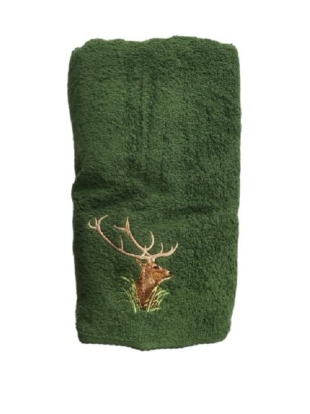 Towel green with pattern - Deer