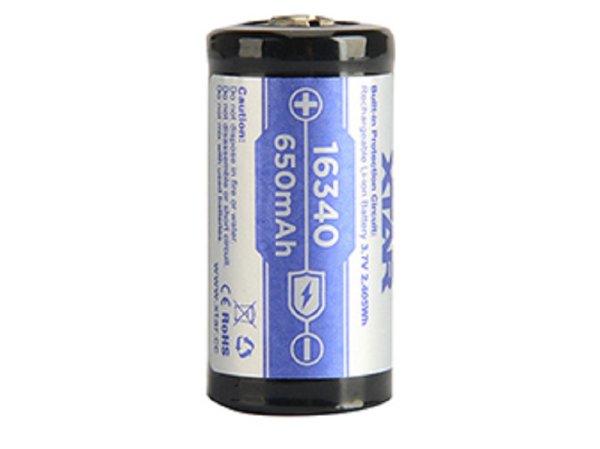 Xtar 16340 650mAh Li-ion 3.7V, protected