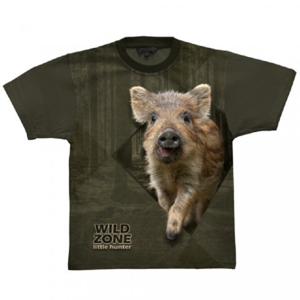 Wild Zone - T-shirt with wild boar pattern green