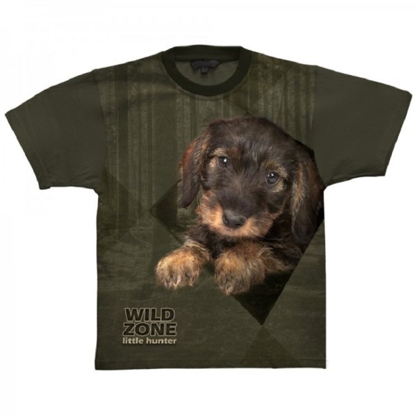Wild Zone - T-shirt with pattern dachshund green