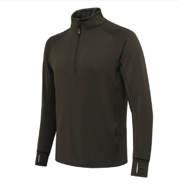 Stretch Tech Half Zip Fleece Sweatshirt - Green Moss