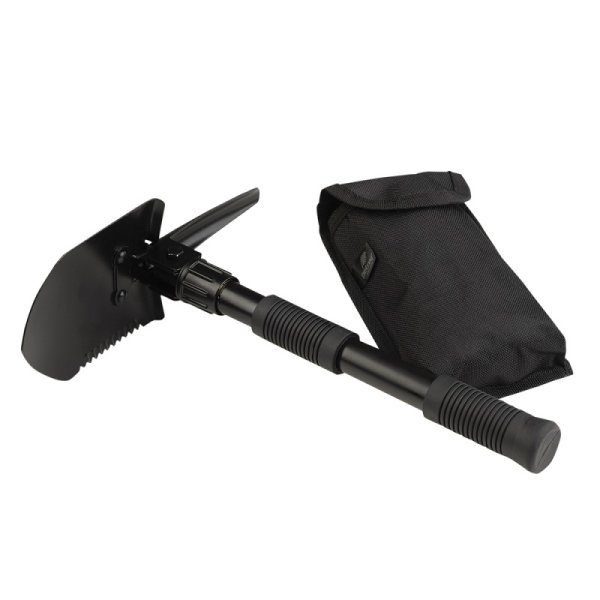 PETREQ foldable Tactical MINI shovel with case - black