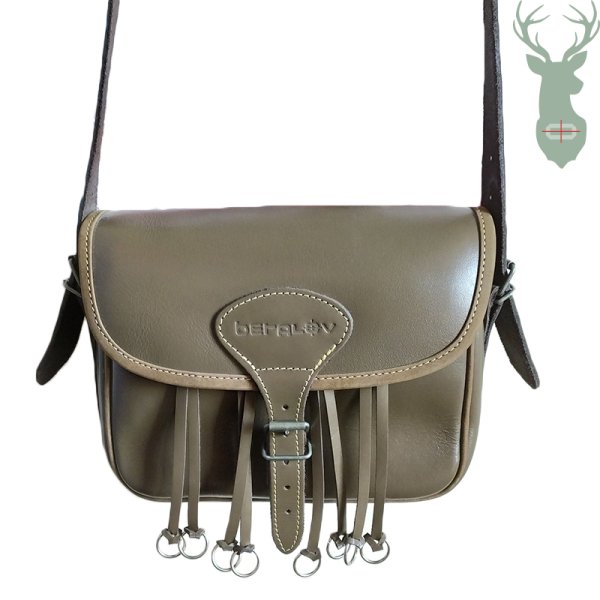 Hunting leather pouch OLIVE
