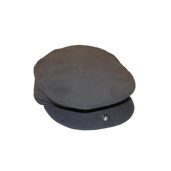 Leather beret BROWN