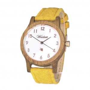 Barrique Alpin Yellow wooden ladies watch