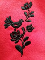 Red embroidered drape - kalocsai pattern