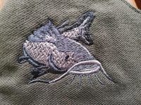 Embroidered drape - catfish