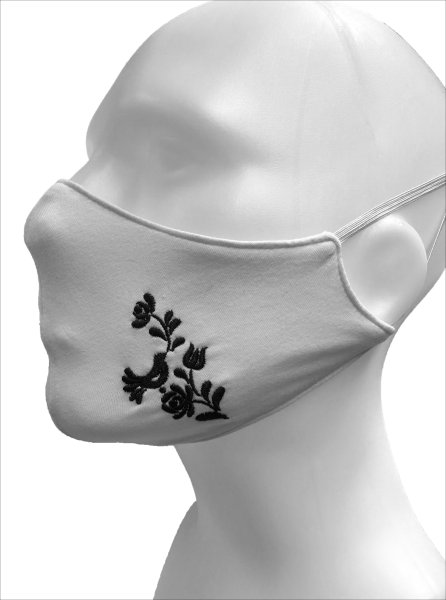 White embroidered drape - kalocsai pattern